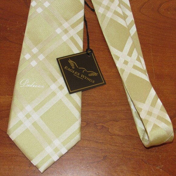 Eagles Wings Men's Tie New with Tags NWT Gold Cream - Picture 1 of 5
